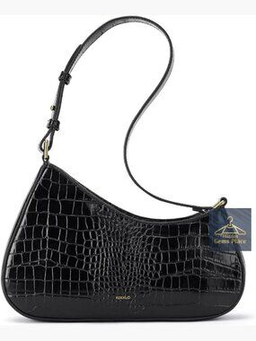 Vegan Leather Crescent Shoulder Bag, Mini Cute Handbag for Women